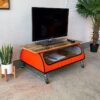 Lowboard Finn orange mit TV Tonnen Tumult