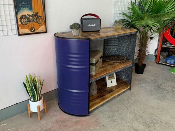 Blaues Ölfass-Möbel Sideboard Ben von Tonnen Tumult