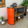 Orangefarbenes Ölfass-Möbel Sideboard Ben von Tonnen Tumult