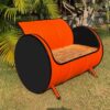 Sofa Evi in Orange-Schwarz von Tonnen Tumult